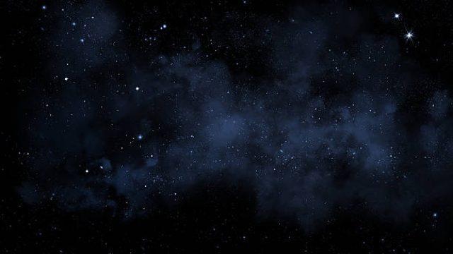 starry night sky illustration with stars and blue nebula